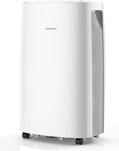 20L/Day Dehumidifiers for Home with Touch Control Panel, Dehumidifier for Bedroom/Drying Clothes with Timer and Child Lock, 3.7L Water Tank & Drainage Pipe for Condensation Dehumidifiers with Wheels