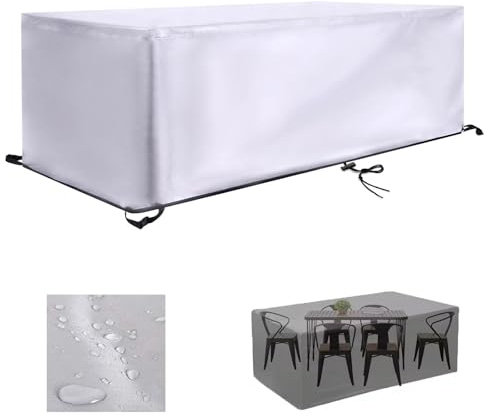 KADING Copertura Per Mobili da Giardino, 130x55x75cm Telo Copri Tavolo per Esterno Copertura Mobili Giardino Impermeabile Copri Tavolo da Esterno Coperture Tavoli da Giardino Antipioggia Antivento