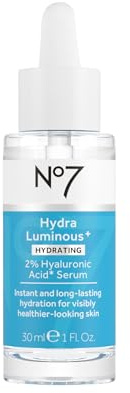 No7 Moisturising Face Serum with 2% Hyaluronic Acid HydraLuminous+ and Niacinamide with 5% Vitamin B3 to Repair the Skin Barrier - For Visibly Radiant Skin