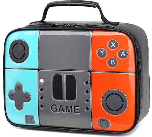 Beaulyn Boys Lunch Box,Kids Game Lunch Bag,Leather Insulated School Lunchbox,Reusable Snack Boxes Meal Prep Bag for School Kids Boy Teen