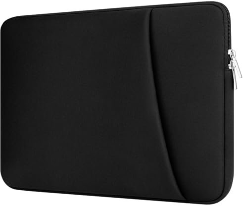HEDUGO Funda para Portátil con Bolsillo para Accesorios con Cremallera Compatible con HP DELL Acer ASUS de 17 a 17,3 Pulgadas Funda Ordenador Portatil Acolchada para Portátil/Chromebook de 17”, Negro