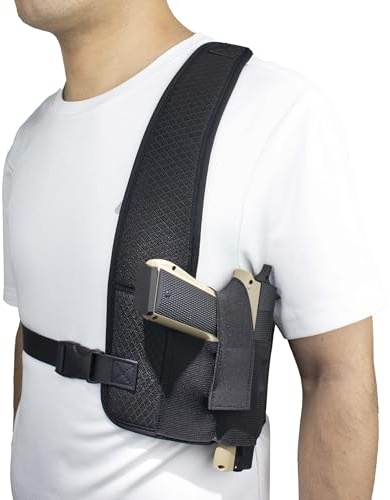 Universal Shoulder Holster for Men,Chest Holster for Pistols Fit 1911, Glock 17/19/23 and Most Kinds of Pistols- for Right Hand use