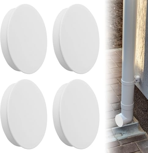 4 Pièces Couvercle de Tuyau de Ventilation 110 mm Bouchon de Tuyau d'Égout en PVC pour Protection Tuyaux de Drainage (Blanc)
