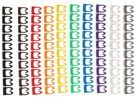 Kabelmärkning 100 st numerisk rörskrivare tråd identifiering elektrisk tagg kabelmärkning plast kabelhantering (diverse färg 1,2 x