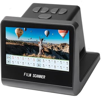 22MP Filmscanner mit 5in LCD-Bildschirm, Digitaler Dia und Negativkonverter, 16GB Speicher, wandelt 35mm 126 110 Super 8 Film in JPEG um, HDMI & USB-C für PC