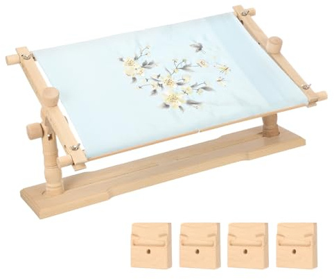 PATIKIL Cadre À Broder Rotatif, Support À Broderie Ajustable En Hêtre Pour Projets DIY, Couture, Travaux D'Aiguille, Style 2