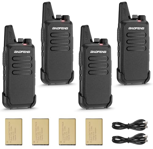 BAOFENG T22 Walkie Talkies PMR446 Radio för företag, 16 kanalers tvåvägsradio med 1500 mAh batteri, bärbar uppladdningsbar walkie-talkie, för hotell, restaurang (4 pack)