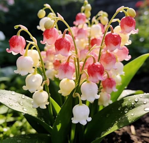 Rizomas de lirio de los valles, de bajo mantenimiento, perenne resistente y fragante, ideales para decoración de jardines de interior y exterior-20 root-C
