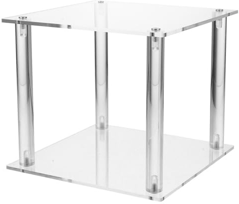 OUNONA Transparent Akryl Blomsterställ med Fyrkolumns Design Blomdisplay för Bröllopsdekoration och Festbord Elegant Genomskinligt Stativ för Blomsterarrangemang och Centerpieces