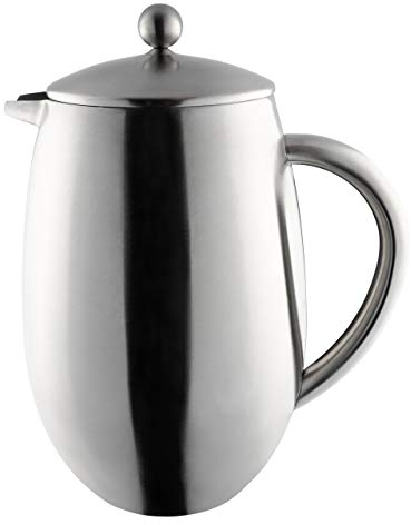 Café Olé Doppelwandiger, Bauchiger Kaffeebereiter aus hochwertigem Edelstahl 18/10 – Satiniert, 12 Mokkatassen, 1500ML, 1.5L, Steel, BFD-12S