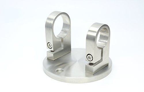 Acero inoxidable postes Soporte para barandilla – Ancla de pared para 42,4 mm Tubo de acero inoxidable, dos soportes pared ajustables para tubo redondo con abrazaderaabrazadera de tubo tubo V2 A
