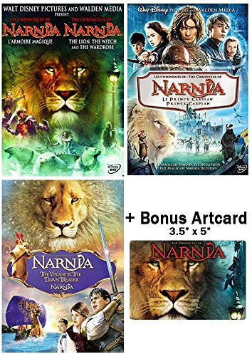 The Chronicles of Narnia: Complete Movie Trilogy DVD Collection (The Lion, the Witch and the Wardrobe / Prince Caspian / Voyage of the Dawn Treader) + Bonus Art Card