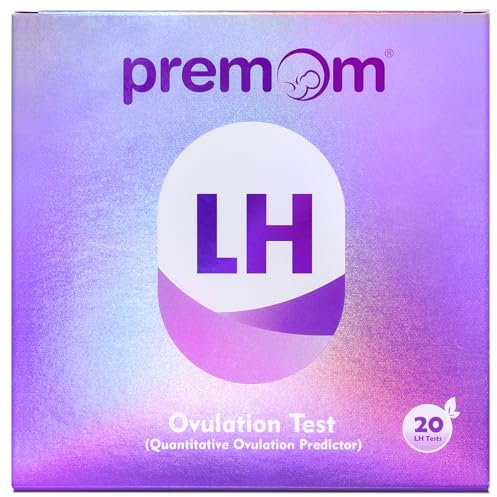 Premom Semi-Quantitative Ovulation Test Strips, Ovulation Predictor Kit with Smart Digital Ovulation Reader APP, Numerical Ovulation Tests, 20 LH Tests