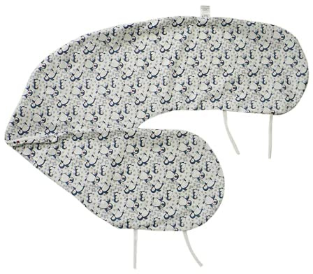 Modulit Federa per cuscino da allattamento, 180 cm, chiusura lampo, 4 nastri, facilita l'allattamento al seno del bambino (pingouin)
