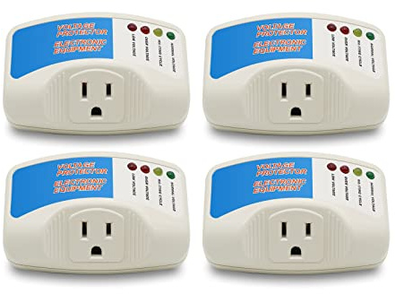 BSEED Surge Protector Home Appliance,Single Outlet Power Voltage Protector,Voltage Brownout Outlet Surge Refrigerator 1440 Watts,Voltage Brownout Plug Outlet, 1875W, 120V, 15A(4 Pack)