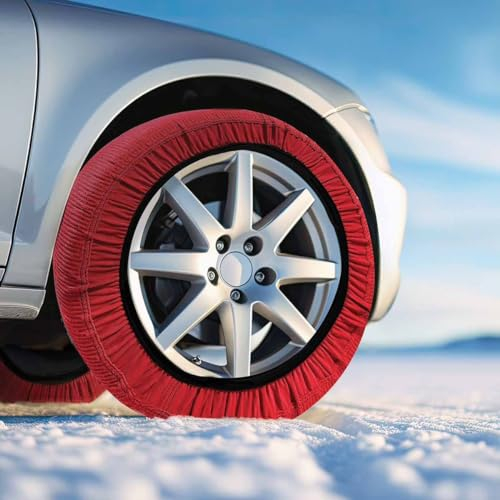 2 Stück Textil Schneeketten Homologierte EN 16662-1, Farbe Schwarz, Größe S, Winterreifen Schneesocken für Autos, Leicht zu Installieren (Schwarz, S)