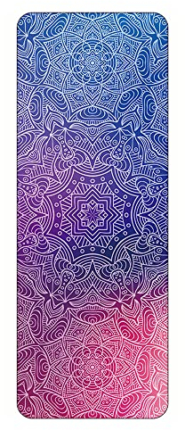 FANSU Tragbare Reise-Yogamatte 1,5mm Dick Faltbare Gymnastikmatte, Weich Leicht Übungen Trainingsmatte für Pilates,Yoga, Bikram, Stretching (Mandala 6,183cmx68cm)