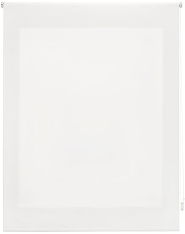 DECORBLIND | Estor Enrollable translúcido Liso, Medida: 120x250 - Tela Liso: 117x245 - Color Blanco - Instalación Fácil en Pared o Techo