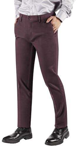 RE&X Pantaloni Uomo A Vostro Agio Cotone Lavoro Slim Chino Tasche Americano Pantaloni Uomo Eleganti