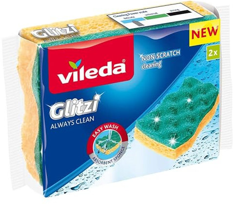 Spugne Abrasive, Giallo/Verde Glitzi Always Clean (Confezione Spugna)