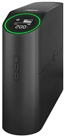 APC Gaming Back UPS Pro, 2200VA/1320W, Battery Backup & Surge Protector for Gaming PC and Consoles, 2x UK and 2x IEC C13 outlets, RGB Lights, Pure Sine Wave, Midnight (Black) BGM2200B-UK