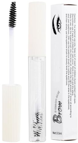 Salyeeluly Clear Eyebrow Gel, Waterproof Brow Gel, Brow Glue, Strong-Hold, Clear-Drying & Water-Resistant Brow Gel, Comb & Sculpt Brows