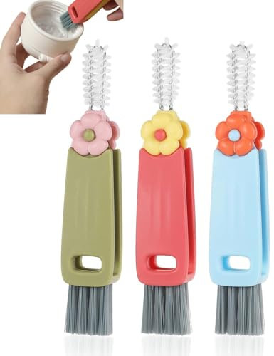 KGDUYC Cepillos de limpieza 3 en 1, 3 cepillos de limpieza multifuncionales, cepillo de limpieza para tapa de tazas, herramientas de limpieza, cepillo de limpieza de grietas,tapa de limpieza