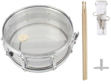 JISADER Rullante Strumenti a percussione 14 pollici Set pratico per principianti Strumento per esercitarsi Apprendimento Tamburo a mano per bambini Bambini