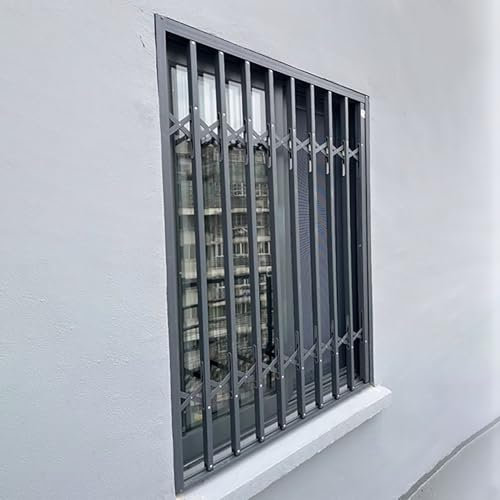 Barrière de sécurité extensible pour fenêtre - Protection contre le cambriolage pour portes et fenêtres en verre - Grille de sécurité extérieure verrouillable pour une meilleure protection de la