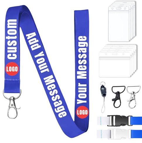 1-1000pcs Personalisierte Hals Lanyard mit Bild, mit Logo/Foto/Text/Name für Büro, Schule, Ereignis Kundenspezifische Lanyards Bulk für Ereignis-Firmengebrauch