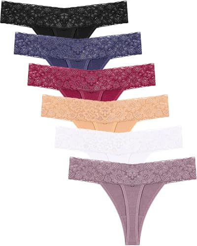 Redo att älska tanga damtrosor bomull mjuk bomull underkläder kvinnor sexiga trosor bekväma tangas trosor flerpack 6-pack