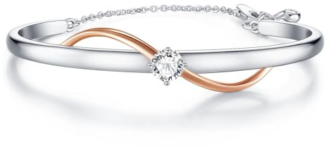 Lyniuoy plaqué or blanc 18 Carats et or rose Finition Miroir infini Bracelet Femme, Bijoux Femme, Romantique Cadeau Femme-Idées Uniques pour Anniversaire, Fête des Mères, Saint-Valentin, Noël
