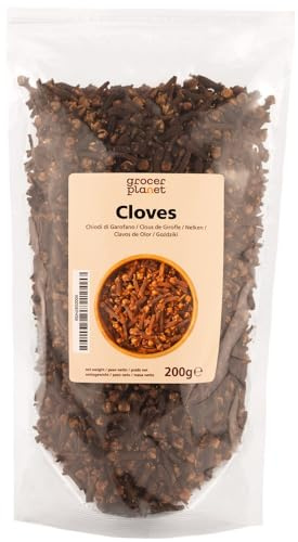 Grocer Planet - Chiodi di Garofano (200g) | Naturali | Intenso e Profumato | Spezia Aromatica per Brodi, Dolci & Bevande
