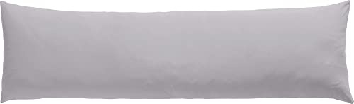 Erwin Müller Seitenschläferkissenbezug Single-Jersey Murnau - grau Größe 40x140 - bügelfrei, strapazierstark, elastisch, mit Reißverschluss