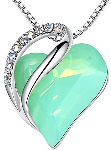 Leafael Mors dag Halsband Dam Infinity Love Hjärta med Födelsestens Kristaller Allergivänliga Smycken Silver med Presentask