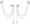SLUYNZ 925 Sterling Silber Stern Manschette Ohrringe Kette für Damen Lange Ohrringe Hängend