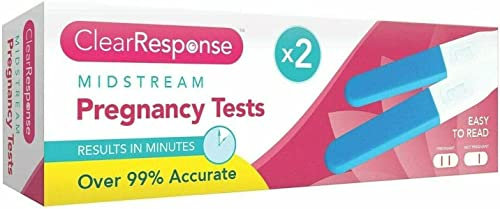 Clear Response midstream Pregnancy Test 2 Pack, 99% Accurate, Faster Than a Minute