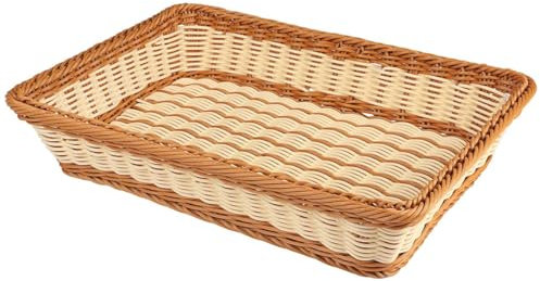 RT&BS Cesto per il pane in vimini, Cesti Natalizi per alimenti, Cesti ecologici intrecciati a mano per conservare Pane, Verdura, Frutta e Snack in Cucina, Ristorante, Negozio (Bicolor, G)
