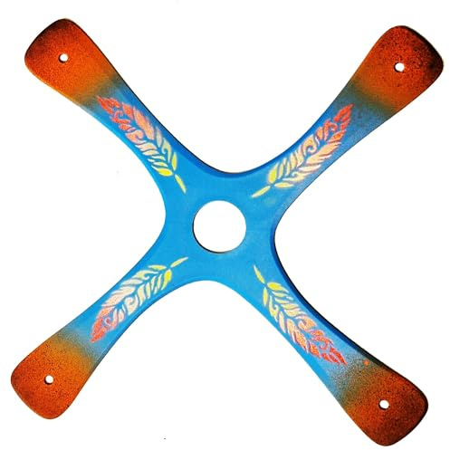 Boomerang S-Quad, Boomerang pour débutant ou Bon Lanceur, créé par Le Champion du Monde, Facile à Lancer, Sport de Plein air, d'une portée de 20 mètres, respectez Les consignes (Bleu)
