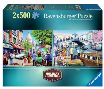 Ravensburger Holiday Memories 2x 500 Piece Jigsaw Puzzle for Adults and Kids Age 10 Years Up