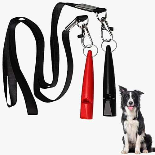 2 Pcs Professional Dog Whistle 210.5, Plastic Dog Training Whistles with Lanyard, High Pitch Dog Whistles for Recall Bark Control