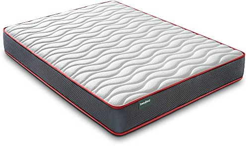 beloBed Colchon 90x190 cm Altura 22 cm. con Colchón Viscoelástico Alto Confort. Reversible Doble Cara. Firmeza Media. Multicapa Transpirable. Nucleo de Espuma HR ComfortFusion