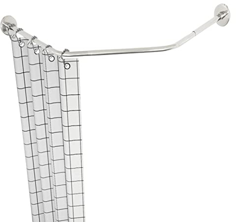 304 Edelstahl Dehnbare Badezimmer Dusche Vorhang Rod, Diamant-Form Badewanne Ecke Duschvorhangstange Duschspinne ohne Bohren für Badezimmer Duschkabinen Badewannen