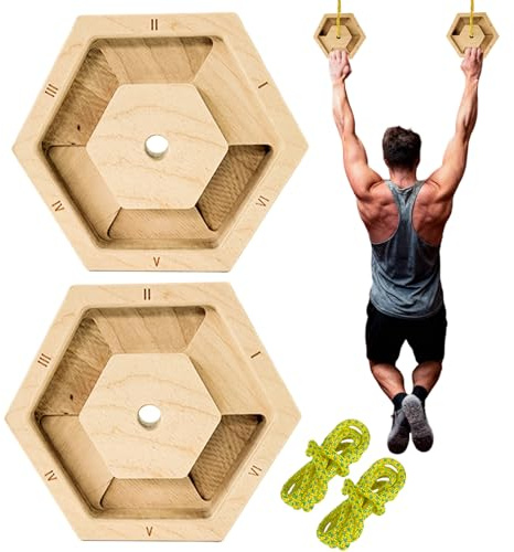 Yplkm Appareil De Renforcement Des Doigts - Équipement De Force En Bois Hexagonal Pour -Bras - Panneau De Suspension En Bois | Pour entraînement escalade fitness gym à