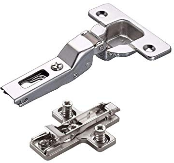 SOTECH 2 x Cerniera Salice 110° serie 200 schema di foratura T52 arresto centrale inclusa piastra di montaggio a croce altezza 3 mm con viti Euro preinstallate