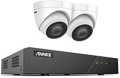 ANNKE H500 5MP PoE CCTV System Outdoor, 8CH 4K NVR with 2 PoE IP Cameras, 100FT Night Vision, Smart Motion Detection, Alexa Compatible, Remote Access, No Hard Drive