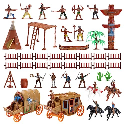 NUOBESTY 1 Set Cowboy Spielzeug Miniatur Modelle Figuren West Cowboy Modell Lernspielzeug Für Partyartikel