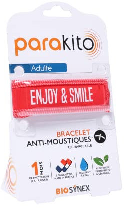 PARAKITO Bracelet Anti-Moustiques Rechargeable Enjoy & Smile Adulte