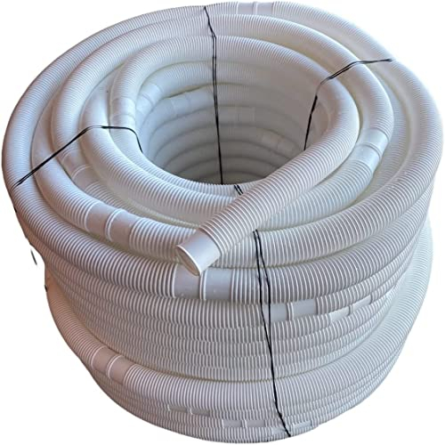 Poolschlauch Schwimmbadschlauch Gartenschlauch Weiß | DN 38 mm | versch. Ringlängen | 1 m Muffenabstand | Made in Germany (12 m)