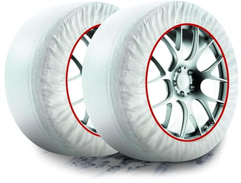 Bottari Calze da Neve Snow Socks Omologate Italia, Taglia XL, Bianco, Catene da Neve Tessili per R14 - R21 (Misure per Pneumatici Dettagliate all'Interno)